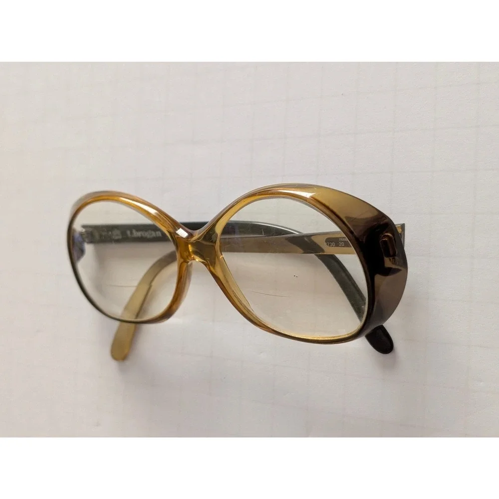 T. Brogan Optyl 8730-20 VTG Round Eyeglass Frame Amber Tortoise Germany 56-16